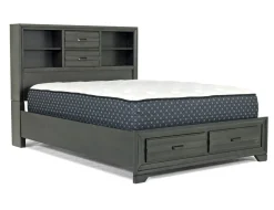 Andes Wall Bed, Dresser & Mirror In Charcoal, Twin