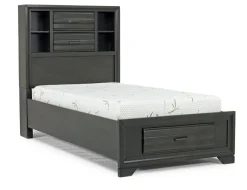 Andes Wall Bed, Dresser & Mirror In Charcoal, Twin