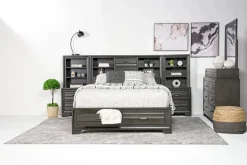 Andes Wall Bed In Charcoal, Twin