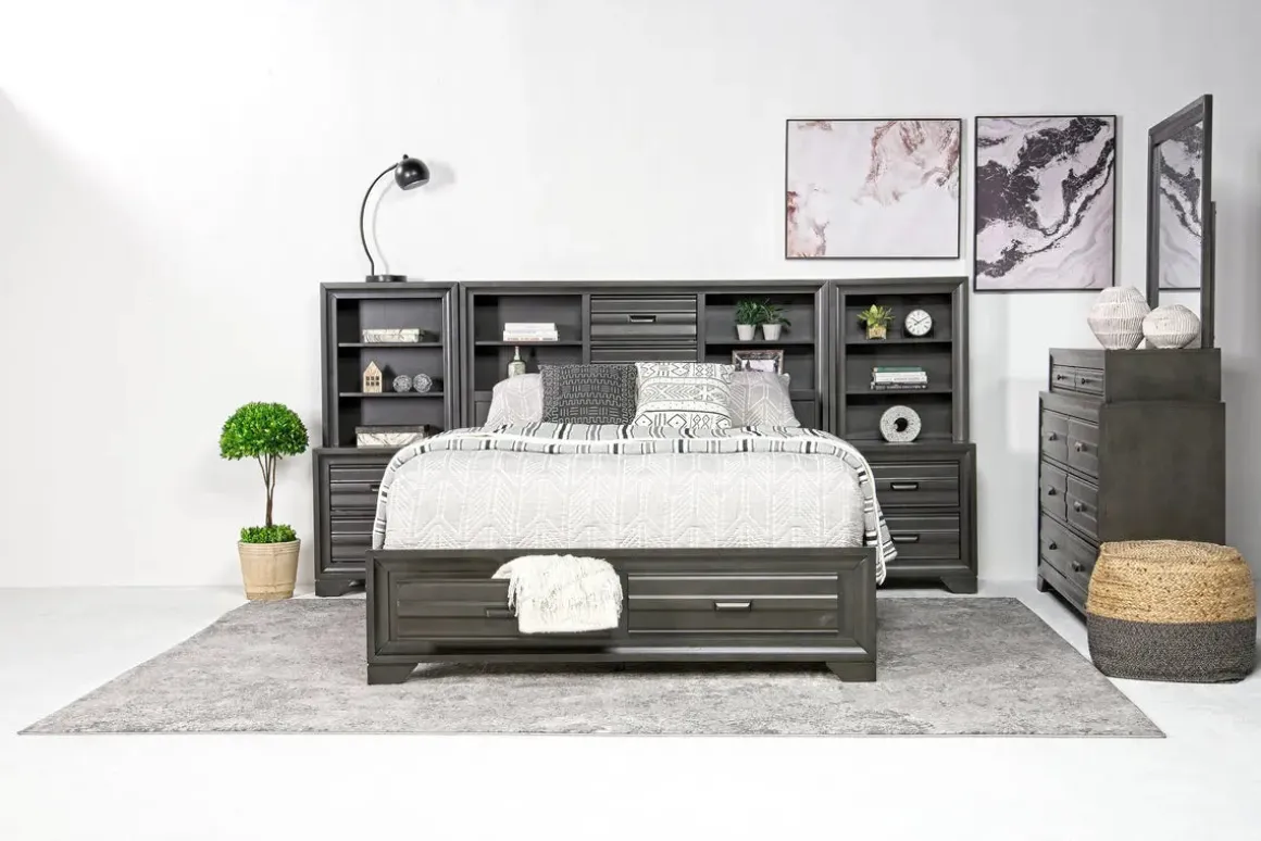 Andes Wall Bed In Charcoal, Twin