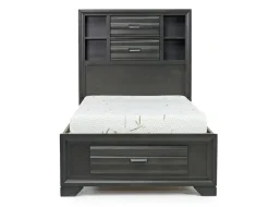 Andes Wall Bed In Charcoal, Twin