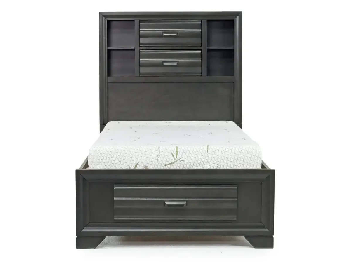 Andes Wall Bed In Charcoal, Twin
