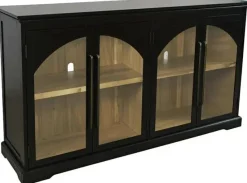 Archdale 6 Door Accent Console In Black, 96 Inch