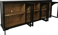 Archdale 6 Door Accent Console In Black, 96 Inch