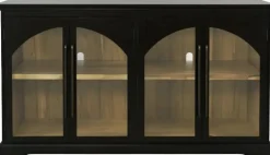Archdale 6 Door Accent Console In Black, 96 Inch