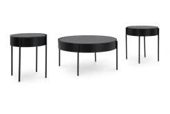 Ardoline Coffee Table & 2 End Tables In Black