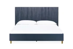 Argento Panel Bed, Dresser, Mirror & Nightstand In Misty Gray, Full