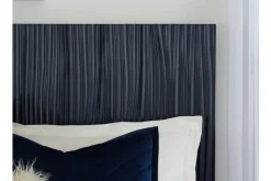 Argento Panel Bed In Navy Blue, Full