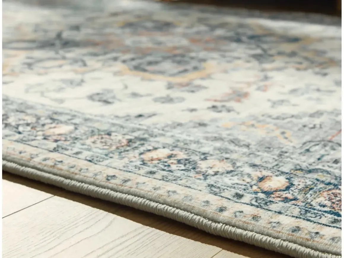 Arlenmont Classic Rug In Blue/White/Brown, 5’ X 7’