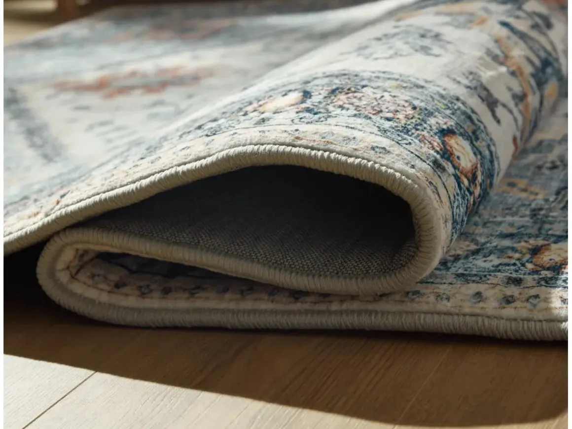 Arlenmont Classic Rug In Blue/White/Brown, 5’ X 7’