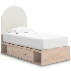 Arloster Panel Bed W/ 2 Drawer Storage In White, Twin