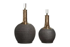Arnav Vases In Black & Gold, Set Of 2