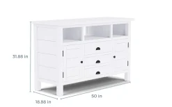 Artisans Media Console In Oak, 50 Inch