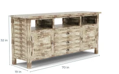 Artisans Media Console In Oak, 50 Inch