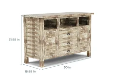 Artisans Media Console In Oak, 50 Inch