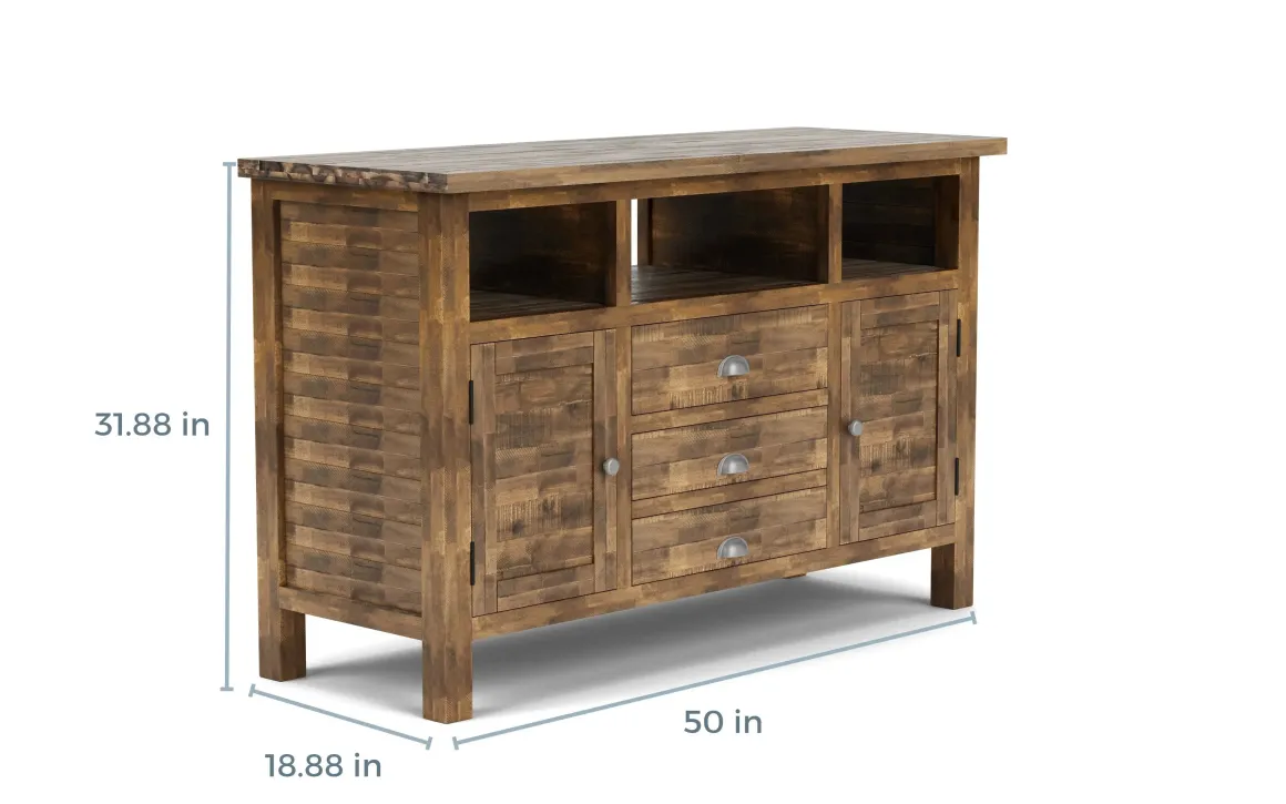 Artisans Media Console In Oak, 50 Inch