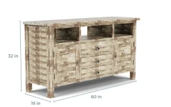 Artisans Media Console In Oak, 50 Inch