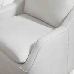 Asher Leather 360 Degree Swivel Chair In Ice