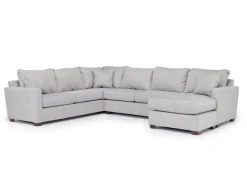 Ashfield Tux Sofa Chaise Sectional In Ashfield Granite, Right Facing