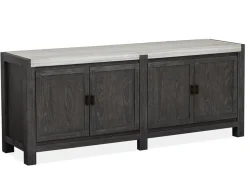 Aspen Valley 4 Door Media Console In Ravenwood Black