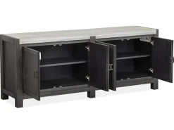 Aspen Valley 4 Door Media Console In Ravenwood Black