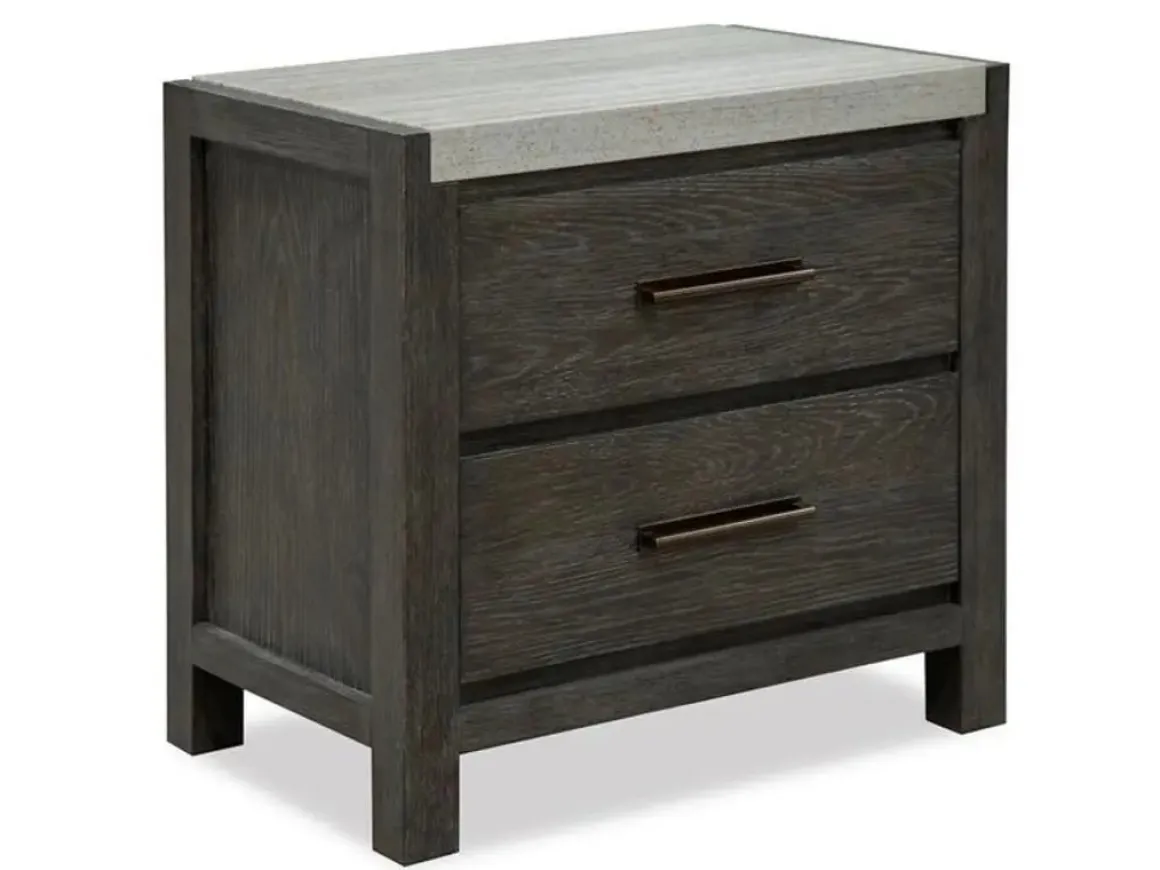 Aspen Valley 2 Drawer Nightstand In Black