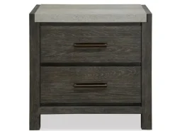 Aspen Valley 2 Drawer Nightstand In Black
