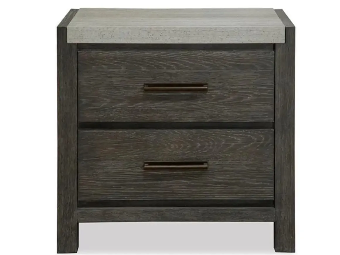 Aspen Valley 2 Drawer Nightstand In Black