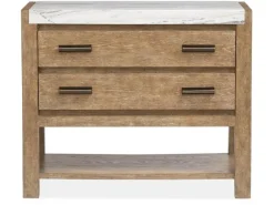 Aspen Valley 2 Drawer Nightstand In Black