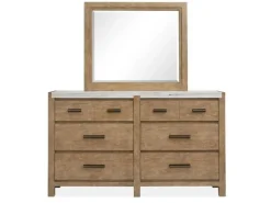 Aspen Valley Panel Bed, Dresser, Mirror & Nightstand In Sierra Brown, Queen