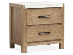 Aspen Valley Panel Bed, Dresser, Mirror & Nightstand In Sierra Brown, Queen