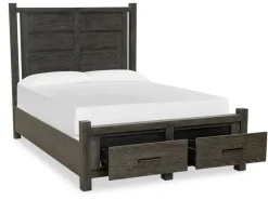 Aspen Valley Panel Bed W/ Storage In Sierra Brown, Queen