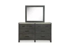 Aspen Valley Panel Bed W/ Storage, Dresser, Mirror & Nightstand In Sierra Brown, Queen