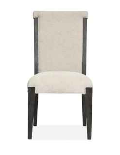 Aspen Valley Stone Top Dining Table, 4 Chairs & 2 Upholstered Chairs In Ravenwood Black