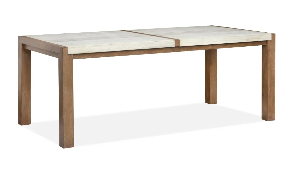 Aspen Valley Stone Top Dining Table In Sierra Brown