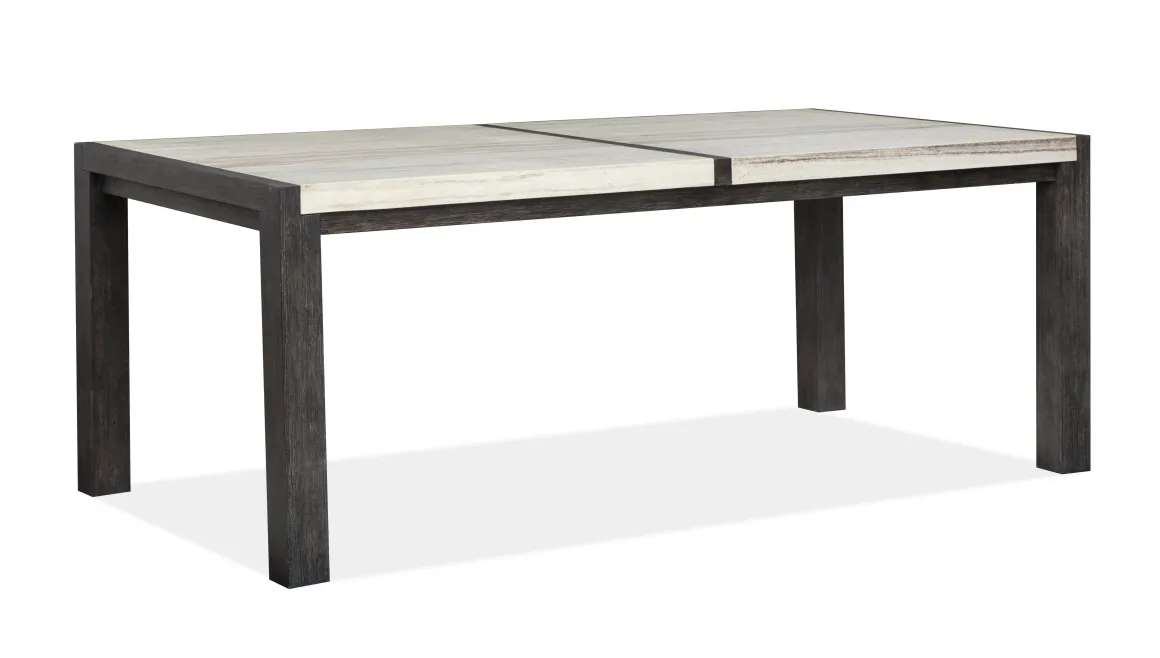 Aspen Valley Stone Top Dining Table In Sierra Brown