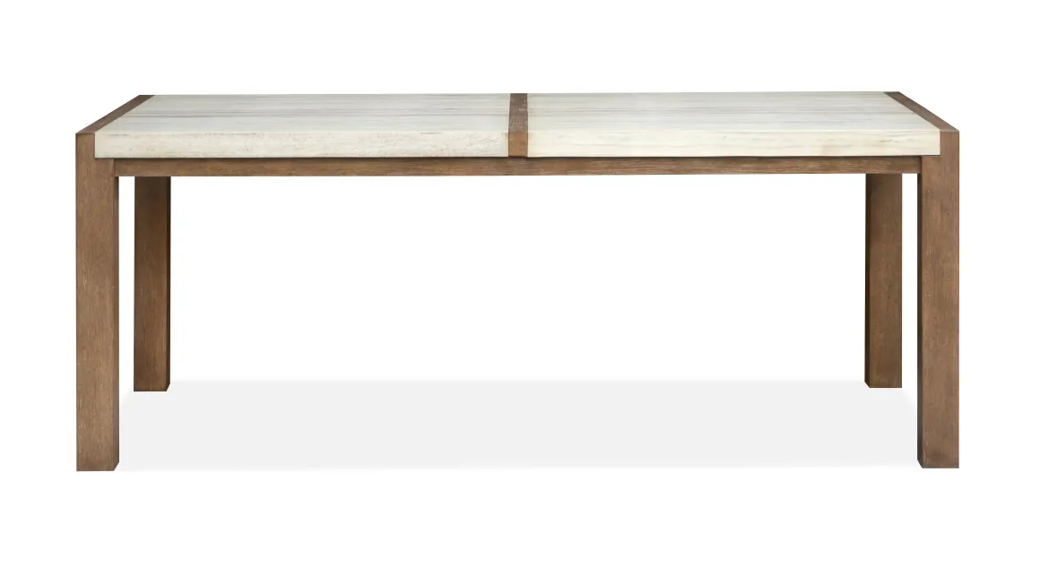 Aspen Valley Stone Top Dining Table In Sierra Brown