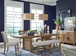 Aspen Valley Stone Top Dining Table In Sierra Brown