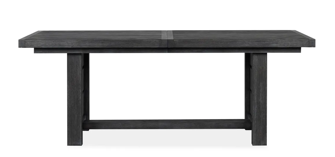 Aspen Valley Trestle Dining Table, 4 Chairs & 2 Upholstered Chairs In Ravenwood Black