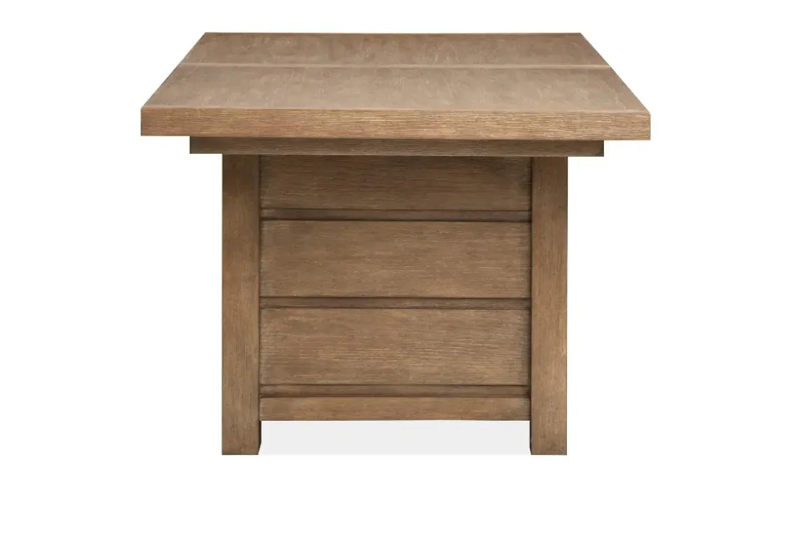 Aspen Valley Trestle Dining Table, 4 Chairs & Bench In Sierra Brown