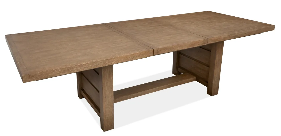 Aspen Valley Trestle Dining Table In Sierra Brown