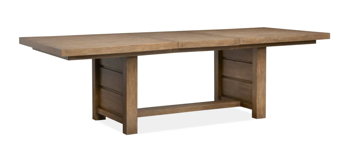 Aspen Valley Trestle Dining Table In Sierra Brown