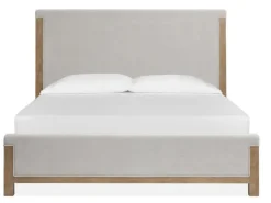 Aspen Valley Upholstered Panel Bed In Sierra Brown, Queen