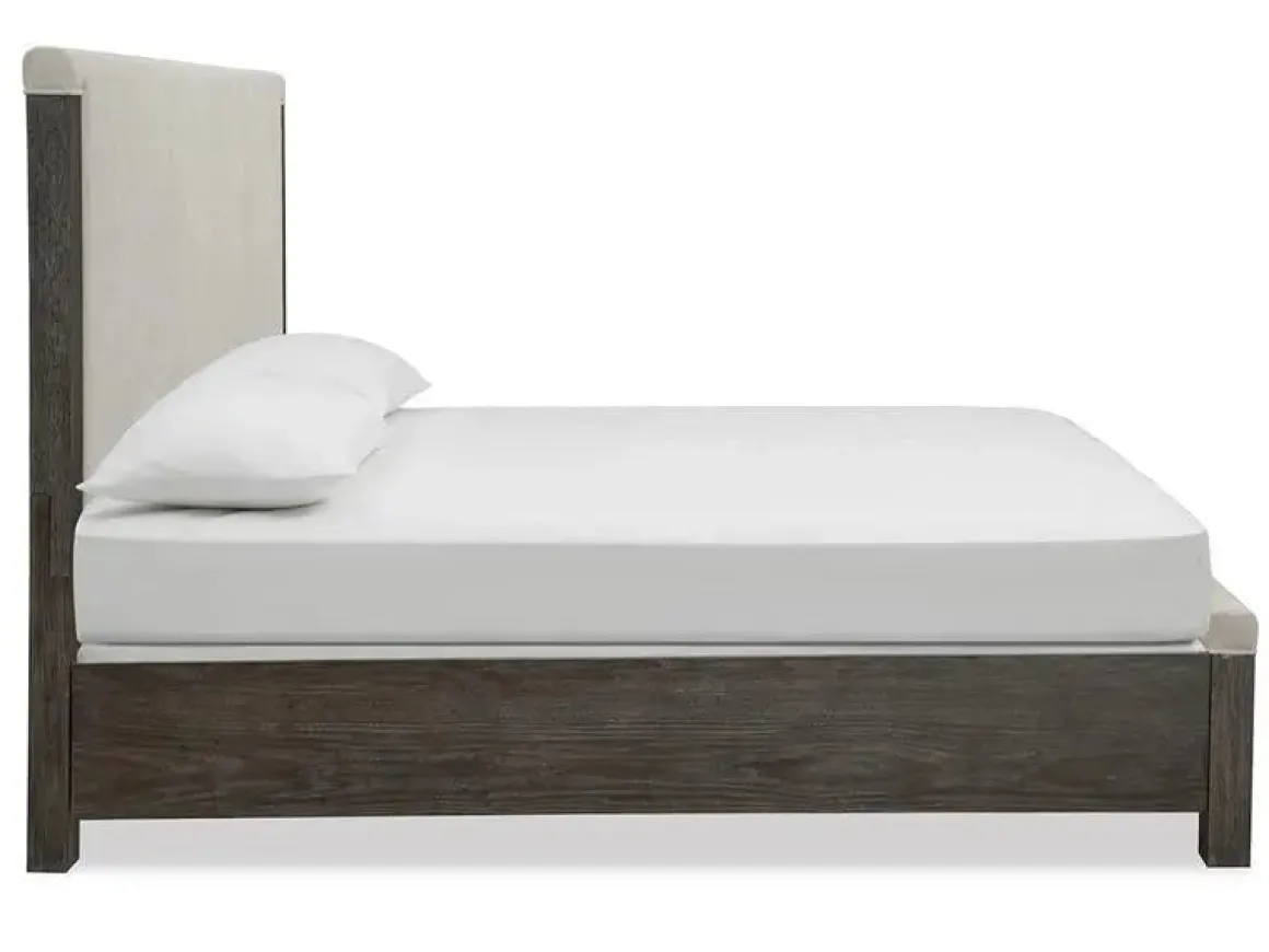 Aspen Valley Upholstered Panel Bed In Sierra Brown, Queen