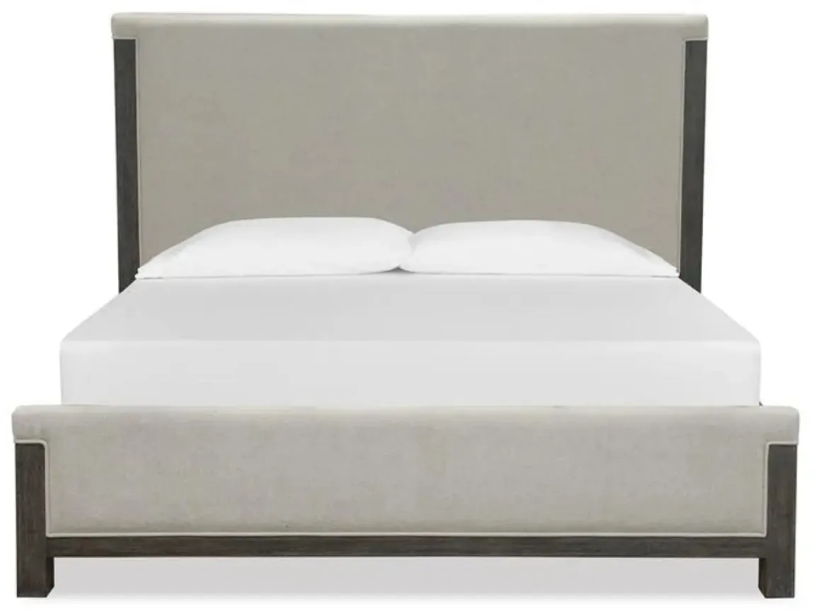 Aspen Valley Upholstered Panel Bed In Sierra Brown, Queen