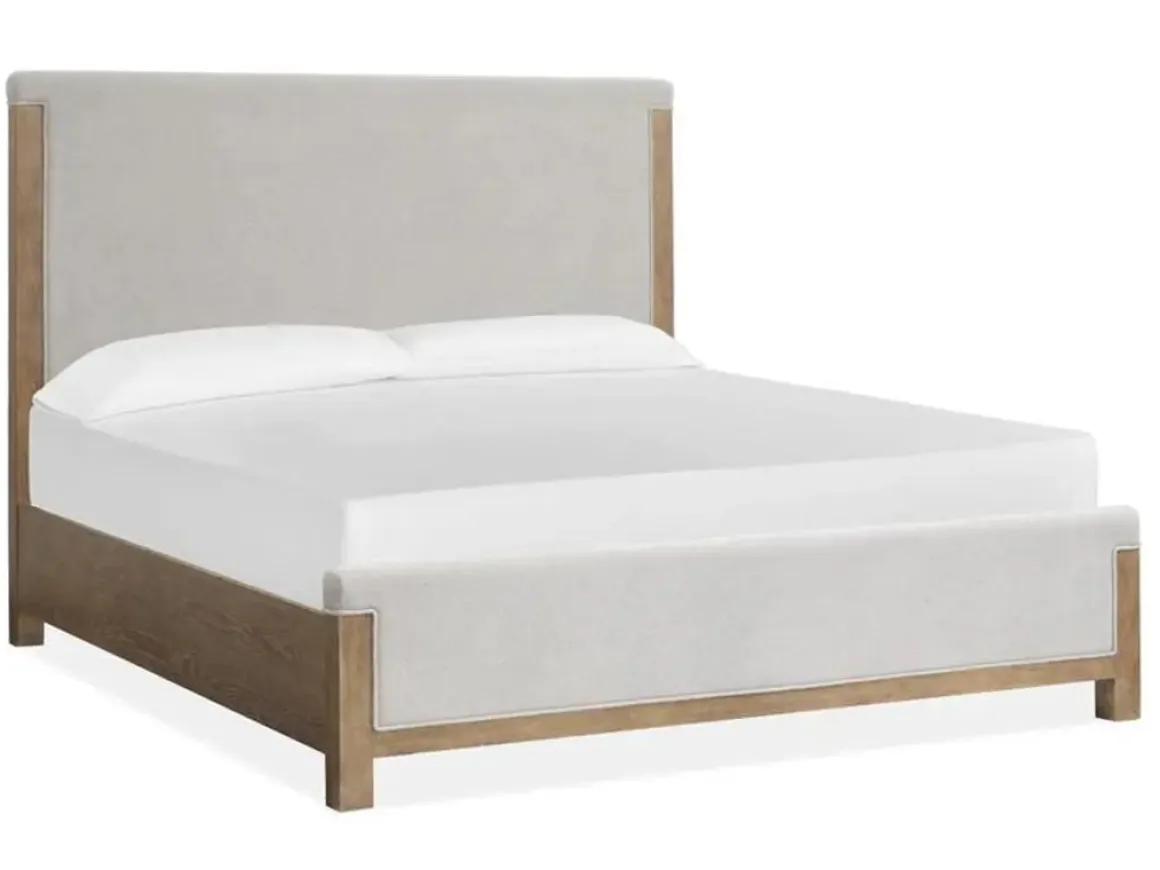 Aspen Valley Upholstered Panel Bed In Sierra Brown, Queen