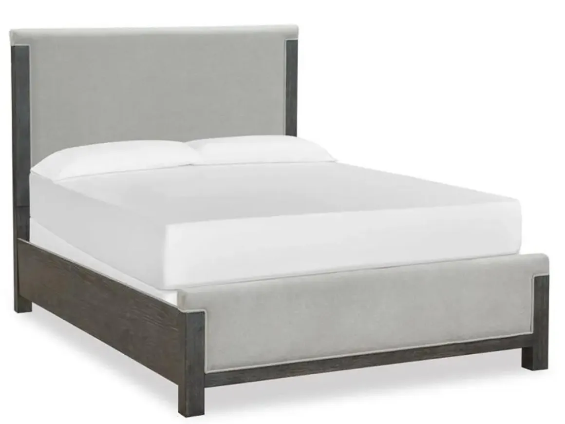 Aspen Valley Upholstered Panel Bed In Sierra Brown, Queen