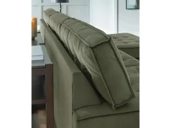 Austen Sofa Chaise Sectional In Olive, Left Facing