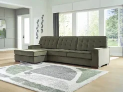 Austen Sofa Chaise Sectional In Olive, Left Facing