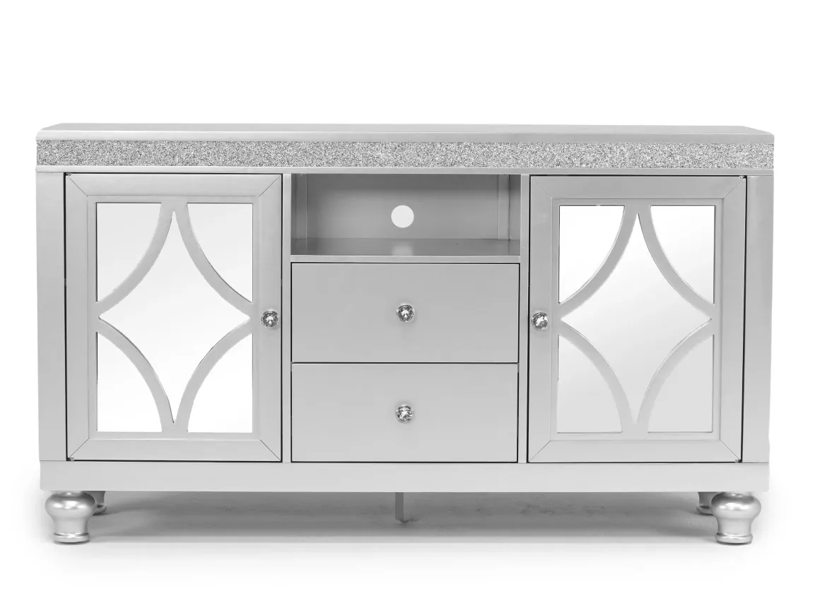 Avril Media Console In Silver, 70 Inch